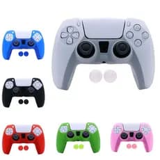 Capa Protetora Silicone Premium Controle Ps5 + Par Grip