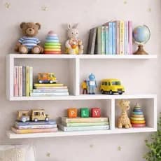 PRATELEIRA ORGANIZADORA DE LIVROS DE PAREDE EM MDF 80CM