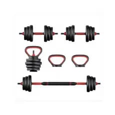 Kit Halteres Ajustáveis 15Kg – 4 Em 1 | Halter, Kettlebell E Barra Conectável