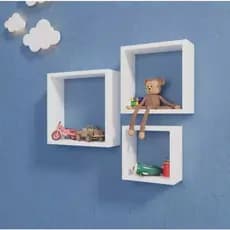 Trio de Nichos de parede Para decoração quarto infantil, sala, quadro e enfeites