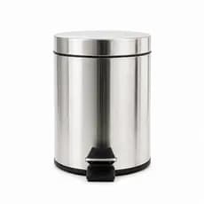 Lixeira Redonda Inox 3L 5L 12L Pedal Balde Removível Banheiro Escritório Cozinha