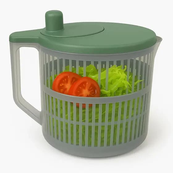 Seca Salada Manual Compacto Centrífuga De Verduras Secador 2,5 Litros Folhas Frescas Cozinha Prática