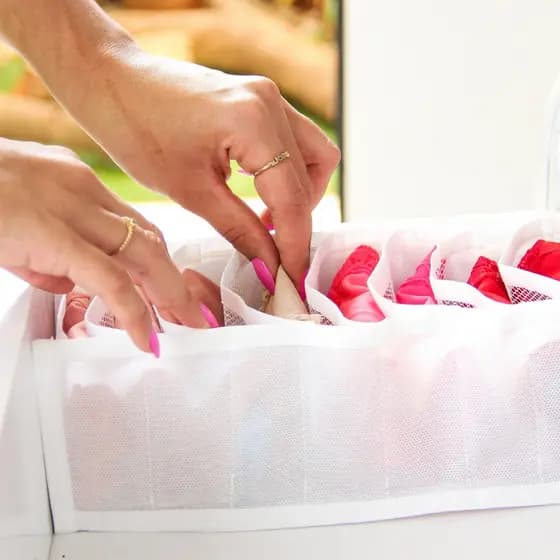 KIT 5 colmeia organizadora de calcinha meias lenços roupa de bebê