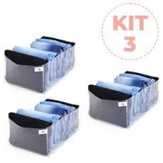 KIT com 3 nichos guarda roupa Transparente para Calça Jeans