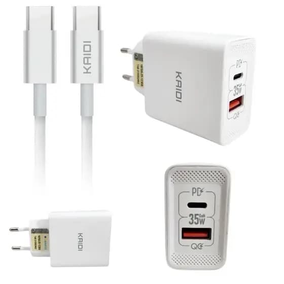 Carregador Kaidi Original KD-671CC / KD-671CL | Fonte KD-671 35W / KD-681 65W | Turbo Rápido USB-C