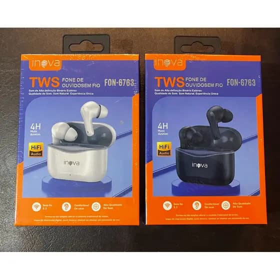 Fone de Ouvido Bluetooth 5.1 TWS FON-6763 - Inova - Fone Bluetooth
