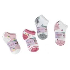 Kit 12 Pares Meias Infantil Feminina  com Cores e Desenhos Variados