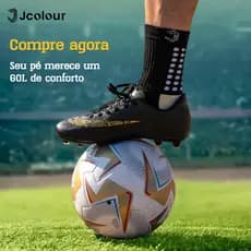 Jcolour Kit 6 pares Meias Esportivas De Algodão De Boa Qualidade Para Futebol Sem Deslizamento