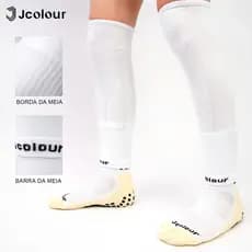 KIT 6 Meião Suporte Para Caneleira Cortado Canelito Futebol