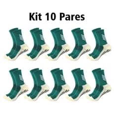 Kit 10 par Meias de futebol masculinas com aderência absorção de suor sola de toalha treino profissional e antideslizan