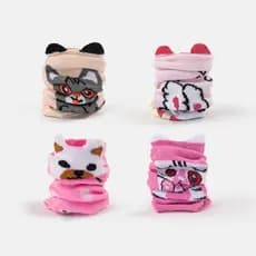 Kit 24 Pares Meias Menina Cano Médio Com decoração auricular com Cores e Desenhos Variados