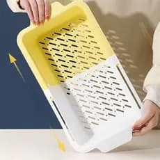 CESTA DE DRENAGEM MULTIFUNCIONA KIT FRUTAS LEGUMES CARNE PEIXE PENEIRAS RETANCULO COZINHA