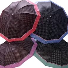 Sombrinha Guarda-Chuva Contra Vento Estampada Bolinha Com Barrado Bolinha 10 Varetas Grandes