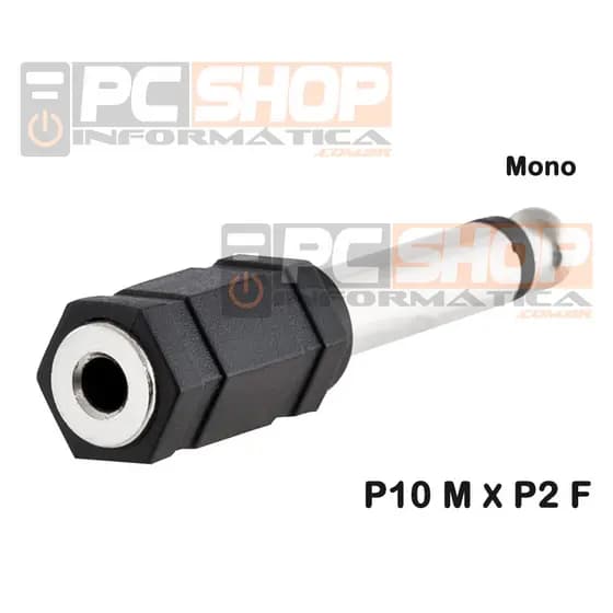 Adaptador Plug Conector P10 para P2 Mono P10 Macho x P2 Fêmea Mono