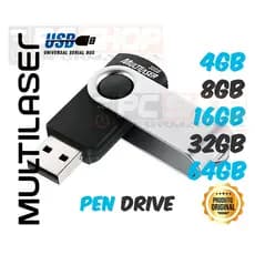 Pen Drive Multilaser TWIST2 USB 10MB/s Leitura e 3MB/s Gravação