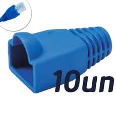 Capa Para Plug Conector RJ45 Cat5/Cat5e/Cat6 Azul com 10un