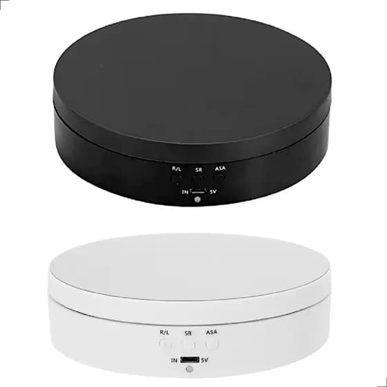 Suporte Expositor Giratório Elétrico Para Vitrine de Produtos e Estúdio Fotos Videos.