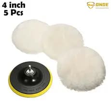 Kit De Polimento Lustrando Pad Lã Para Polidor De Carro Adaptador Furadeira 5pçs