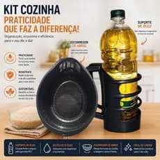 Escorredor de Arroz + Suporte para Óleo de Cozinha 2 em 1 – Prático, Resistente e Multifuncional