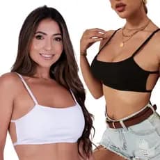 1.2.3.4.5 -TOP COSTA NUA MODELO DA GRINGA  ACADEMIA TECIDO DUPLO ALÇA AJUSTÁVEL MODO V