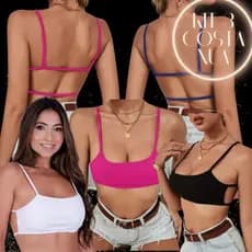 kit 3 top croped.costa nua modelo da gringa.roupa academia.fitness