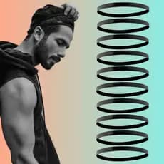 Kit 10 Faixa Esportiva Elástica Prendedor de Cabelo Academia Yoga crosfit