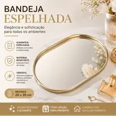Bandeja Espelhada | Porta Perfume, Lavabo e Decoração | Modelos 12x30 cm 20x30 cm | Bandeja Para Perfume