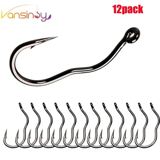 12pcs Anzol De Pesca Mata Kail Pancing Automático Anti-Running Fish Drop Line Double Barb Com Titanium Manganese Alloy Magic Handy