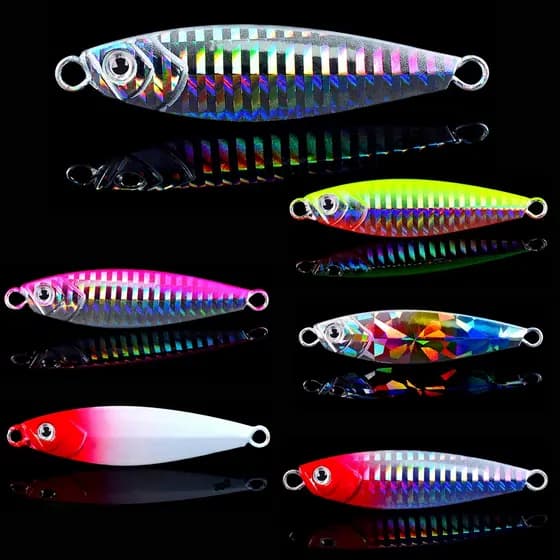 Gancho De Metal Jigging Spinner Isca 7g/10g/15g/20g/30g Fundição De Pesca A Laser Gabarito Colher