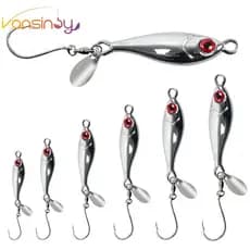 5g-40g iscas artificial micro jig de pesca Metal Tiro Longo Isca Dura Colher De Anzol Artificial Fiação De