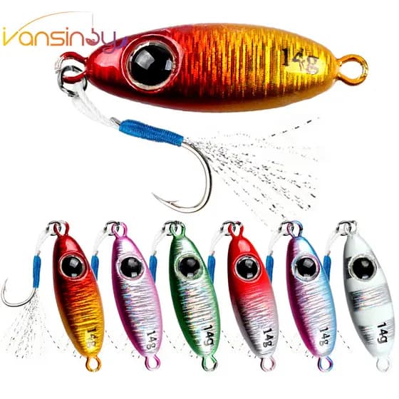 5,5g/7,5g/10g/14g/17g/21g Isca De Pesca Anzol Metálica A Laser Colher De