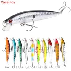 Iscas De Pesca Iscas De Minnow Iscas De Água Superior Para Truta Robalo Salmão Iscas De Pesca De Minnow De Água Salgada / Doce