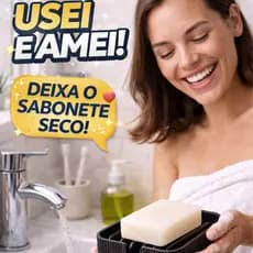 Saboneteira Moderna Seca e Drena - Porta Esponja de Cozinha - Suporte Pia Secagem Rápida Antimofo