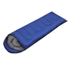 Saco de Dormir Individual Solteiro Camping Ultra Leve Capuz Adulto Confortável Azul Escuro WCT FITNESS