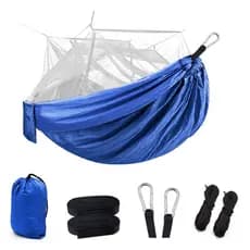 Rede Descanso Dormir Acampar Nylon Pesca Caça trilha Azul WCT FITNESS