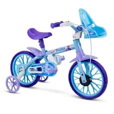 Bicicleta Infantil Aro 12 com Rodinhas Laterais e Garrafinha Bike Ajustável para Primeiras Pedaladas