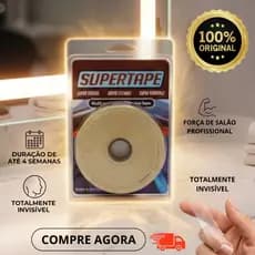 Fita Adesiva Branca Para Próteses Capilares Perucas E Mega Hair Super Tape 36m x 1,3cm