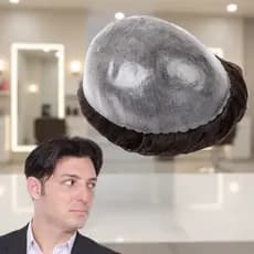 Prótese Capilar Base Skin Micropele Cast. Escuro 40%grisalho