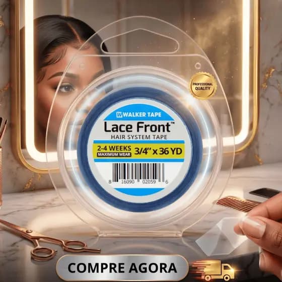 Fita Adesiva Walker Tape Azul Lace Front 36 metros X 1.9 cm Peruca Mega Hair e Prótese Capilar