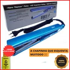 Chapinha Prancha Profissional Nano Titanium 450F. Bivolt Progressiva de Cabelo Alisador 110V/220V + Argan