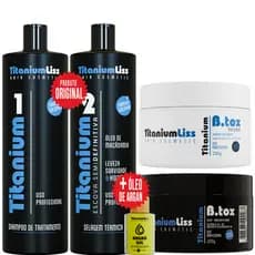 Progressiva Definitiva Selagem Titanium Liss + BBtox White + BBtox Matizador + Argan