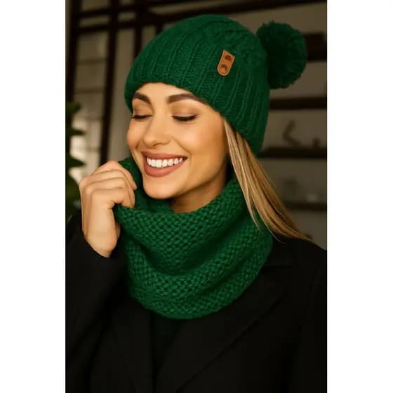 Conjunto Touca com Pompom + Cachecol Crochê Feminino | Feito à Mão | Inverno 2025 | Várias Cores