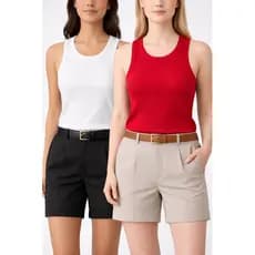 Kit 2 Regatas Feminino Canelada Cores Vermelho Branco E Preto elástico