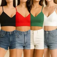 Cropped Feminino com Bojo Alças Ajustáveis Elastex nas Costas M G GG Cores