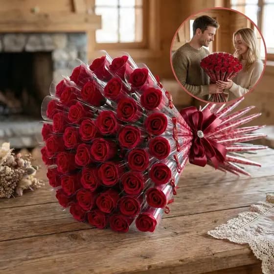 Buque 50 Rosas Vermelha Individuais C/embalagem Dia Das Mães