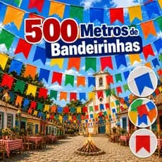 Kit Bandeirinha Festa Junina De Plástico Colorido 100/200/500 Metros