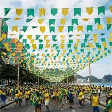 Kit Bandeirinha Copa Mundo Verde E Amarela Plástico Brasil