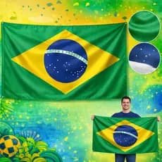 Bandeira Do Brasil Grande 150x90cm Copa Do Mundo Para Bastão
