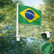 Kit 4 Bandeiras Do Brasil Para Vidro De Carro Copa 44x42cm