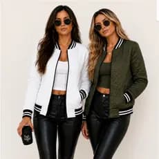 Kit 2 Jaquetas Feminina Blusa De Frio Bomber De Inverno Listras